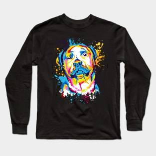 Rottweiler Dog Water Color Art Design Long Sleeve T-Shirt